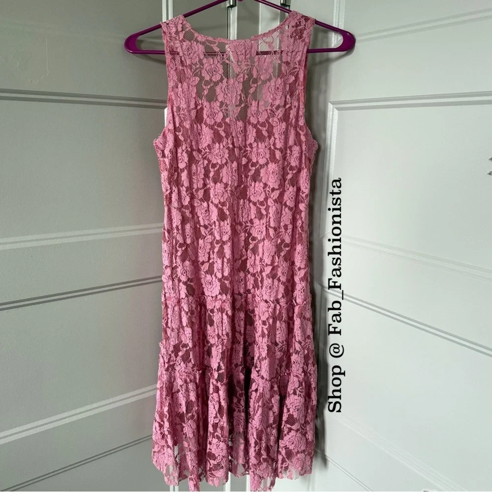 Free People Pink Lace Dress medium
